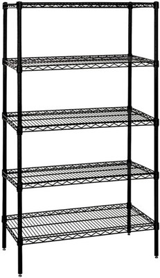 Quantum Storage Systems - Wr54-2424bk-5 - Wire 5 Shelf Starter Kit Black 54in