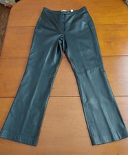 Vintage Valerie Stevens Sz 10 Women's Black Leather Pants Timeless Classic Soft