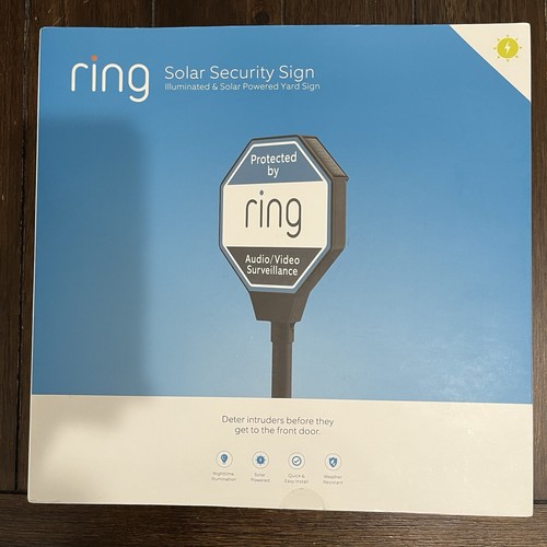 RING Solar Hof Schild leuchtet authentisch Sicherheit Überwachung neu offene Verpackung