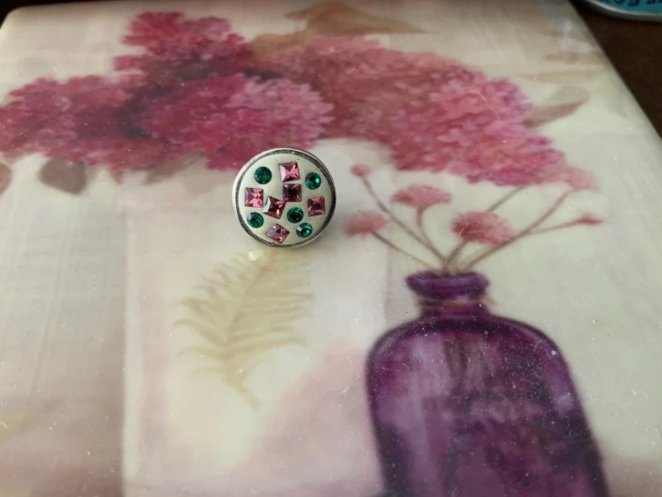 Hermosa joya camaleón pop cristales rosas y verdes esterlina 925 pop Foto 2 de 4