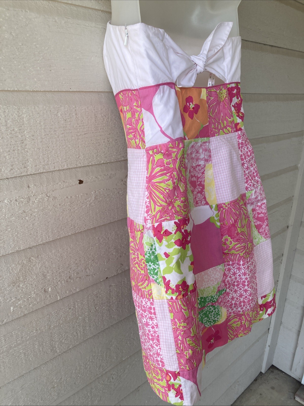 Lilly Pulitzer Pink Multi Square Patchwork Strapl… - image 14