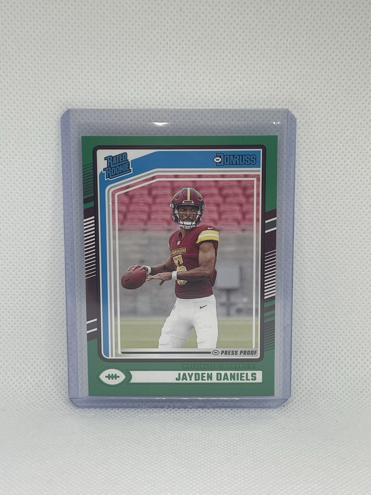 2024 Panini Donruss Press Proof Green Jayden Daniels #389 Commanders (RC)