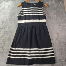 J.Crew Factory Striped Daybreak Dress C0301 Medium Black & White Fit‑and‑Flare