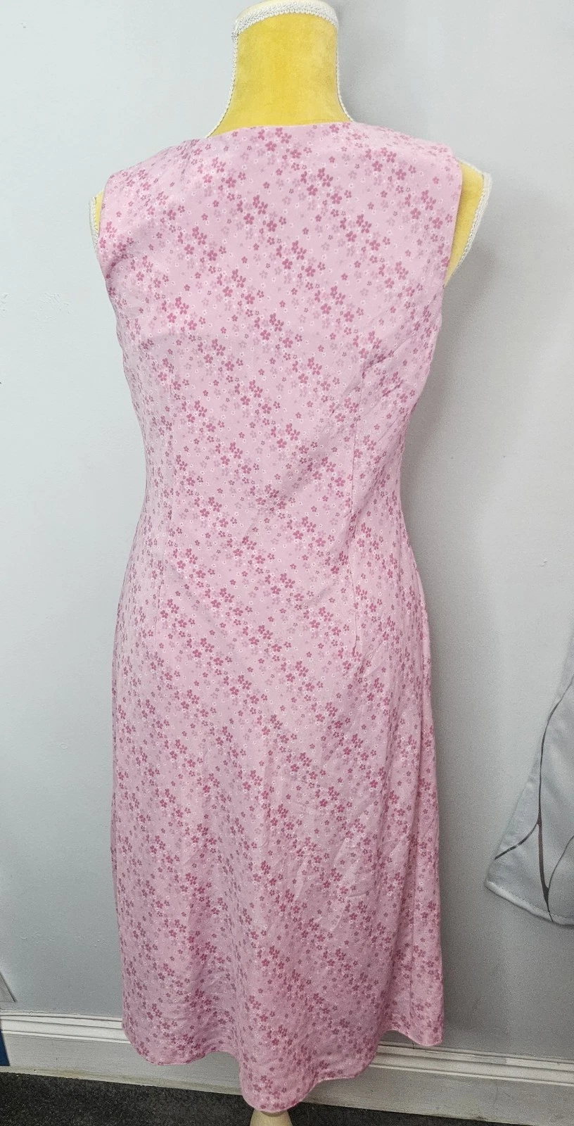 VETEMENTS Abito floreale rosa azienda abbigliamento autentico taglia 14