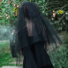 Halloween Veil Bridal Wedding Black Cosplay Costume Mesh Accessories