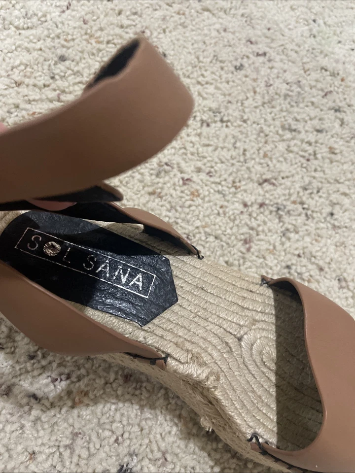 Women’s Sol Sana Brown Espadrilles Sandals, Ankle Strap Size 7 - Image 4 of 4