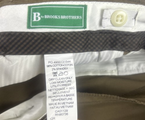 B by Brooks Brothers Big Boys 12R Classic-Fit Stretch Corduroy Dress Pants Sand - Picture 8 of 11