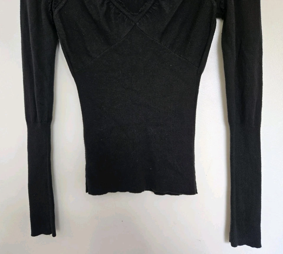 Camisa Armani Exchange Mujer M Negra Bruja Gótica Transparente Babydoll Y2k Vamp Años 90 Foto 3 de 4