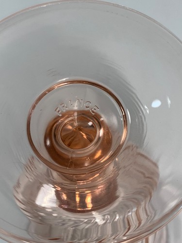 Set of 5 Arcoroc France Rosaline Pink Optic Swirl Wine Glasses 5.75" - Picture 10 of 11