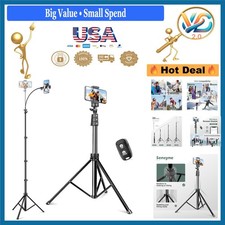 88 Inch Phone Tripod with Gooseneck for Video Recording Photography Black