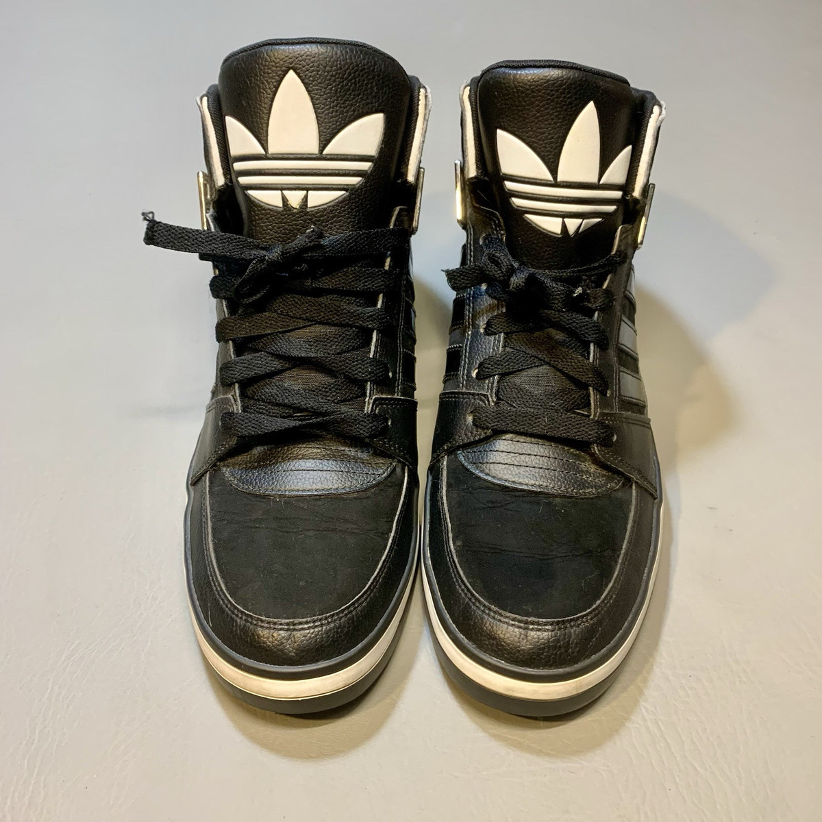 RARE 2012 Adidas Black White High Top Hard Court Retro RARE 2012 Adidas Black White High Top Hard Court Retro