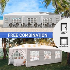 10x30ft Outdoor Party Tent Waterproof Wedding Gazebo Canopy 8 Sidewalls White UK