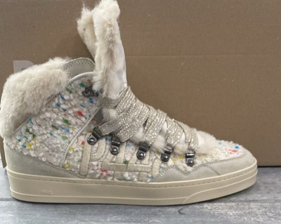 P448 Sneaker Donna Woman beige aus Fell Größe EU42 P413