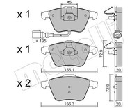 Metelli Bremsbelagsatz, Scheibenbremse 22-0549-4 FüR Audi VW