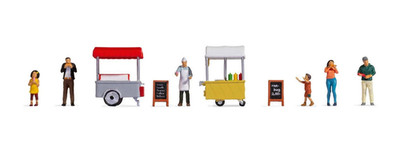 NOCH 16229 HO Themed Figures Set ''Ice Cream & Hotdog Van''