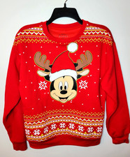 Disney Mickey Mouse Sz XS Christmas Light Up Sweatshirt Holiday Reindeer