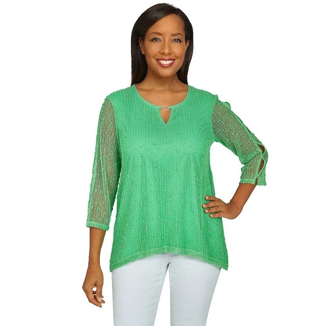 Women's Alfred Dunner Popcorn Knit Top, 191608956896 Medium RT $64.5
