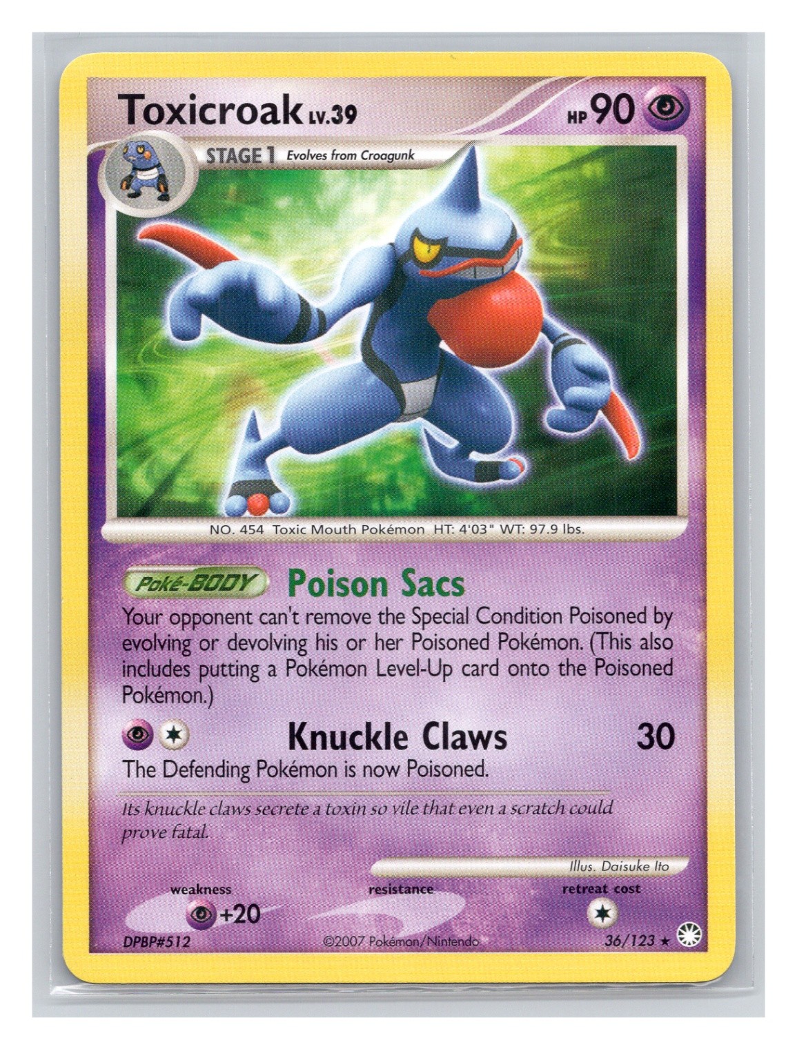 Pokémon TCG Toxicroak 36/123 Mysterious Treasures Normal LP