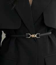 Women's Black and Gold Adjustable Belt