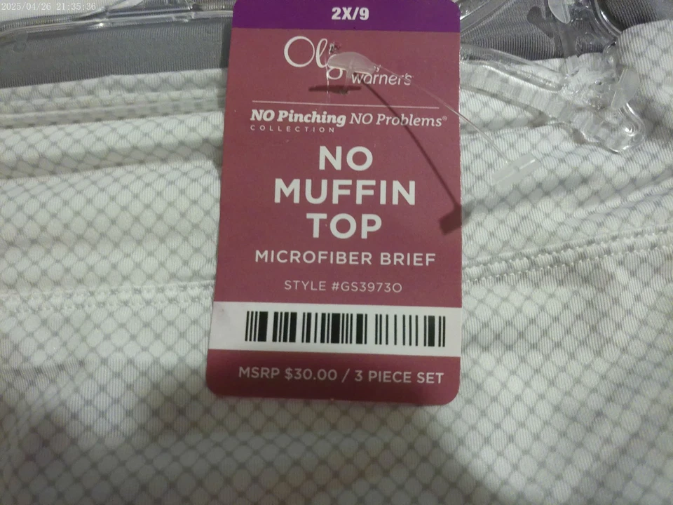 3 pares de bragas cortas Olga 39730 con estampado blanco/gris/blanco sin magdalenas *NUEVAS* 9 Foto 2 de 4