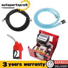 110V Electric Diesel Oil Fuel Transfer Pump w/Meter Manual Nozzle Kit 13' Hose