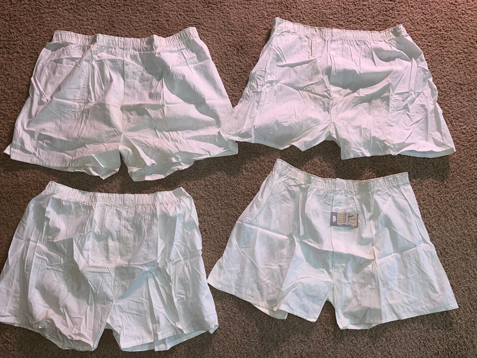 VTG 40s 50s MENS 44 NEW WHITE SANFORIZED BOXER SHORTS UNDERWEAR LOT OF 4 image 6