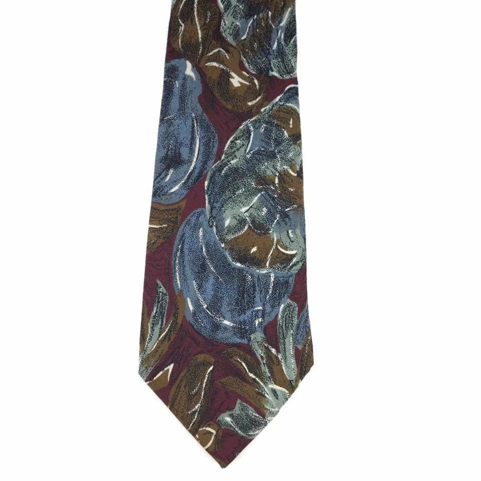 Corbata PAL ZILERI Vintage Multicolor Planta Abstracta 100% Seda Hecha en Italia Foto 4 de 4