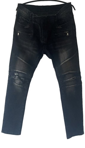 Genuine Balmain S4HT500B406V Stone Wash Black Denim Jeans Size W32 L32 VGC - Picture 4 of 13
