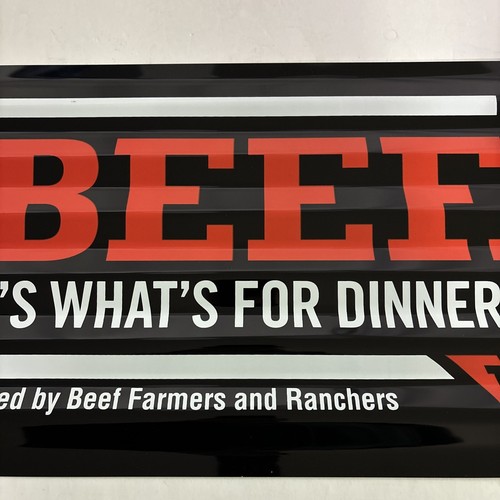 Beef It’s What’s For Dinner Tin Metal Sign 18"x12" Cattle Rancher Beef Farmers - Picture 2 of 3