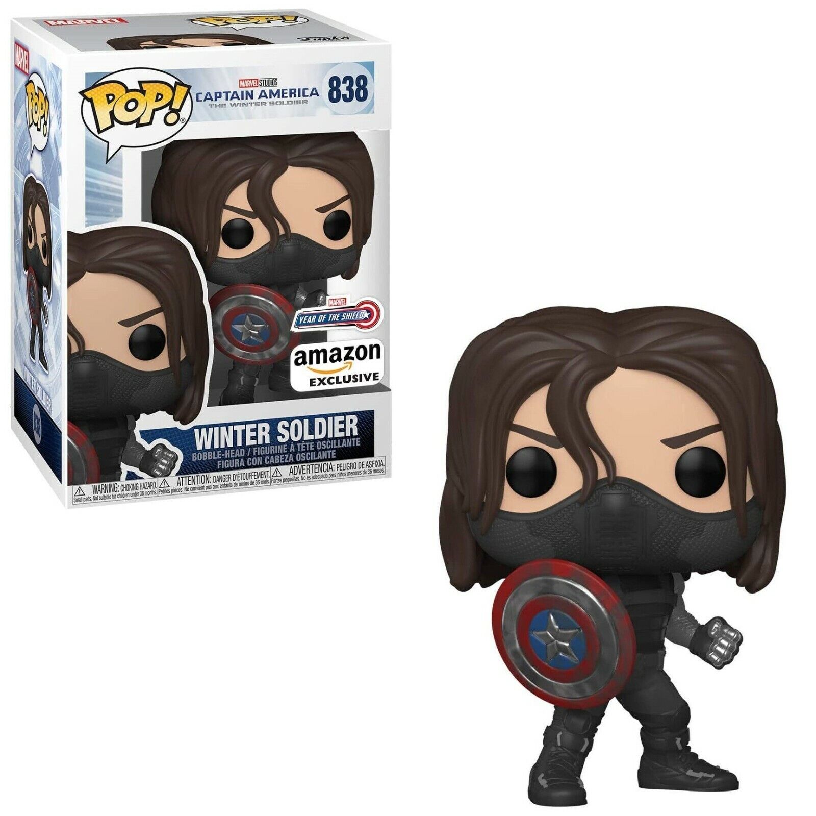 Funko Captain America The Winter Soldier POP Marvel Winter Soldier  Exclusive Vinyl Bobble Head 838 Special Edition - ToyWiz