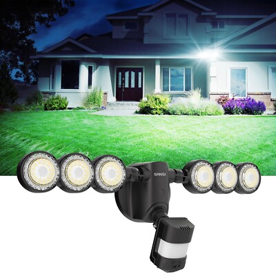 7000lm Dusk to Dawn LED Motion Sensor Security Light 55W Outdoor Wall Lamp SANSI
