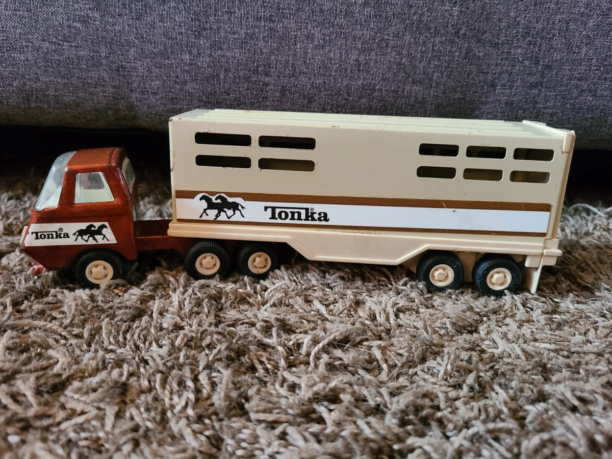Tonka truck and store horse trailer