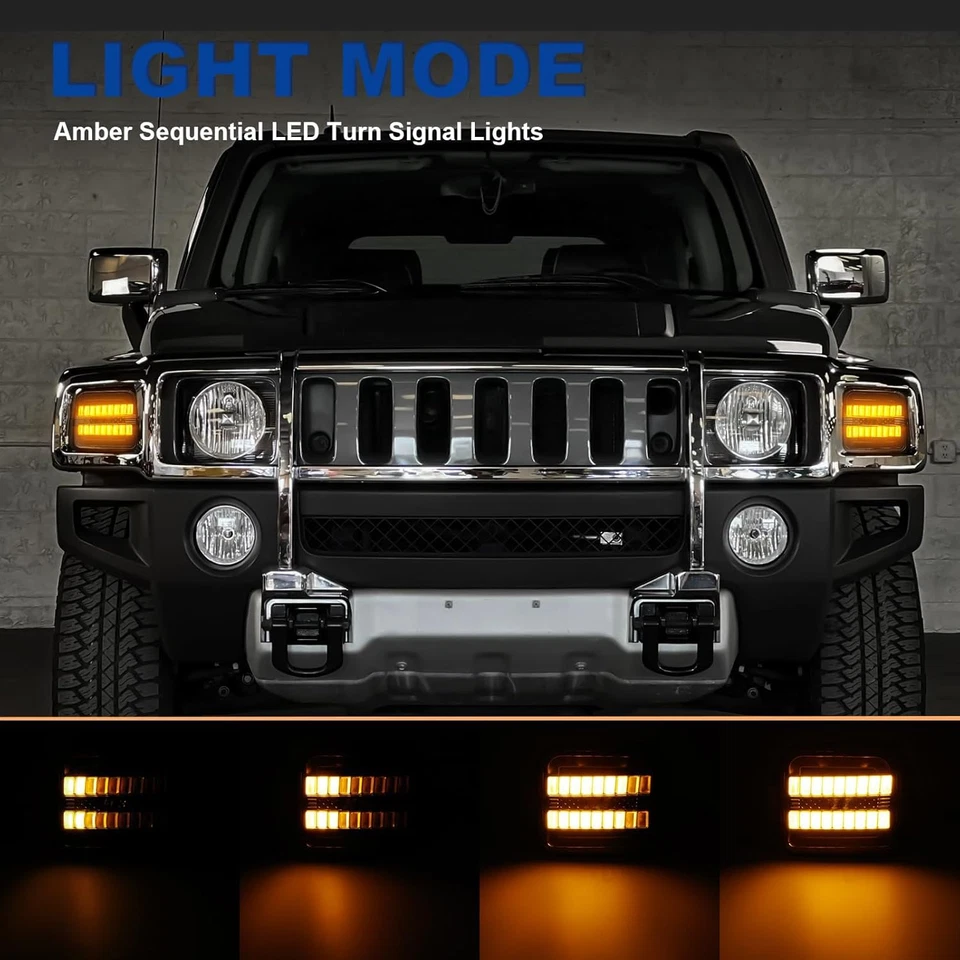 Luces LED de señal de giro de esquina para camioneta Hummer H3 06-10 2 un. Lámparas de estacionamiento Foto 2 de 4