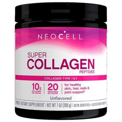 NeoCell Super Collagen Peptide Typ 1 & 3 | Glutenfreies Pulver Geschmacksneutral 200g