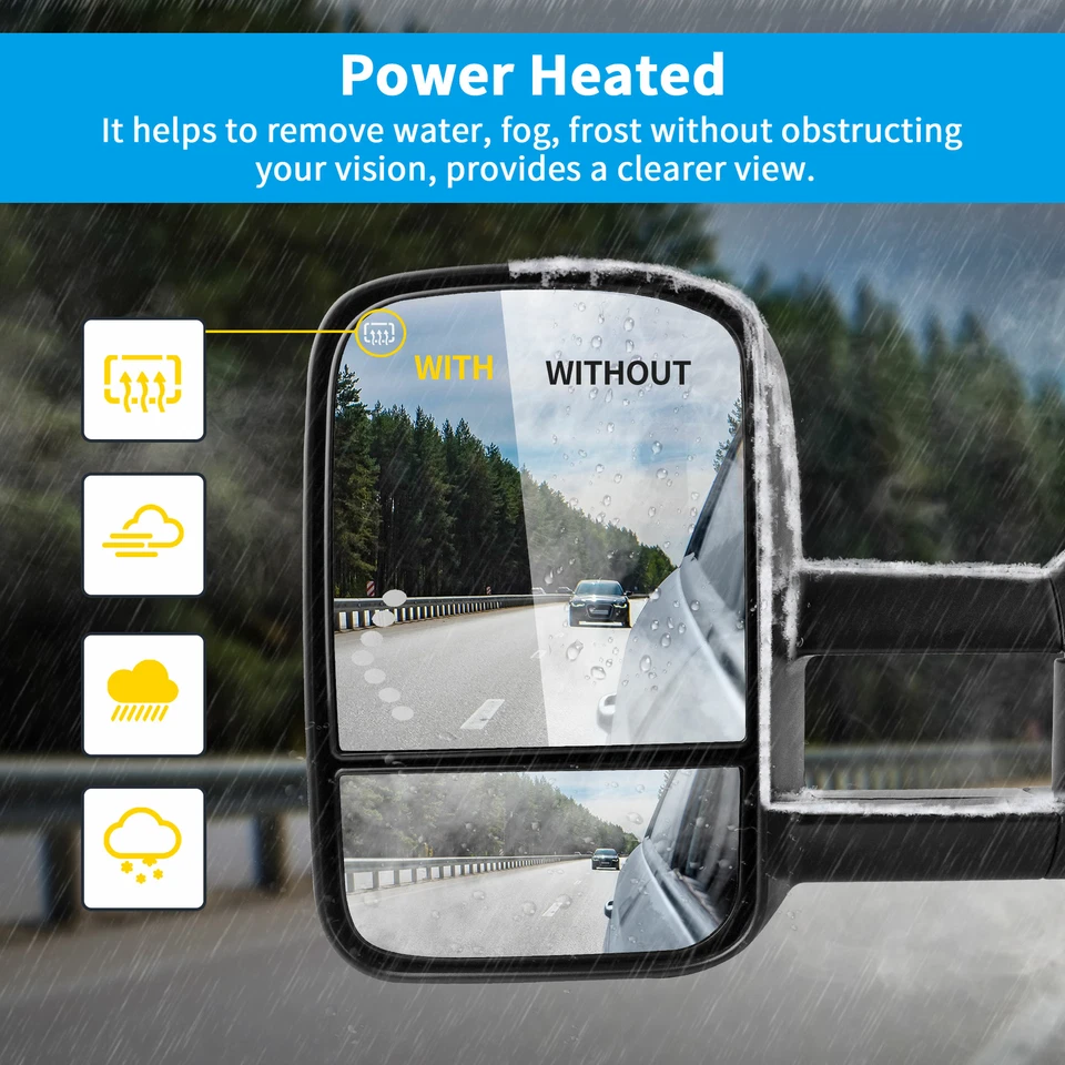 Power Heated Tow Mirrors for 2007-2013 Chevy Silverado Sierra 1500 2500HD 3500HD - Image 4 of 4