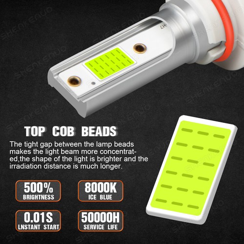 For Dodge RAM 1500 2500 3500 2013 2014 2015 LED Headlight Fog Light Bulbs 8000k - 第 11/12 張圖片