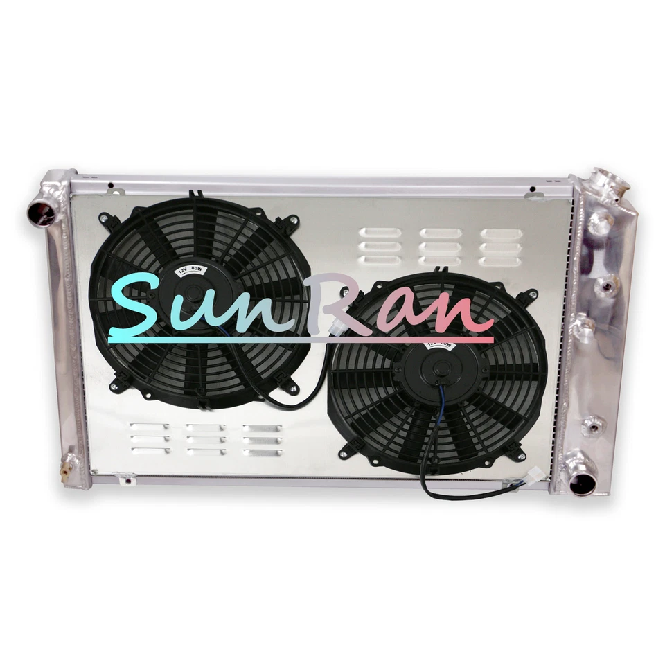 Radiador de 3 filas + ventilador de cubierta compatible con Buick Wildcat 1966-1969 / 1968-1972 Skylark 26" W 162 Foto 4 de 4