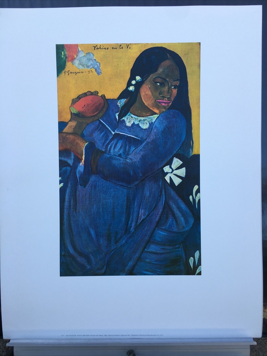 Paul Gauguin、LA MANDOLINE、画集画、新品額装付 Mandolin on a chair (1880; Paris, France) by Paul Gauguin
