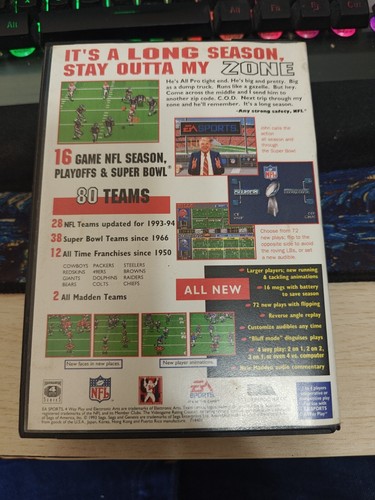 SEGA Genesis Madden 94 Cartrage With Box Only, EA 1st Round Limited Edition 🔥 - Picture 4 of 9