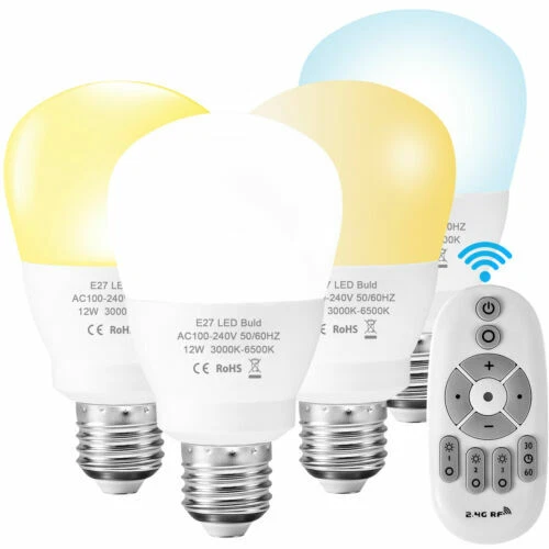 E27 LED Light Bulb CW WW Colour Dimmable Wireless RF Remote