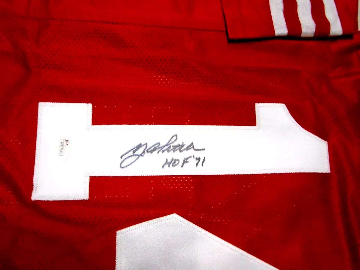JSA YA Tittle Inscribe HOF 71 Signed Autographed 49ers Football