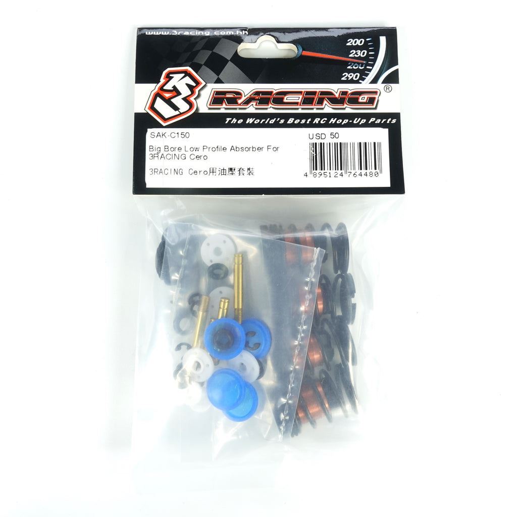 3レーシングsak-c150 セロビッグボアロープロファイル　アブソーバー　新品 3RACING SAK-C150 Big Bore Low Profile Absorber Damper 1/10