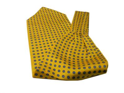 Ascot Herren Seidentuch Unterhals Seidenschal gelb und grau silk man foular