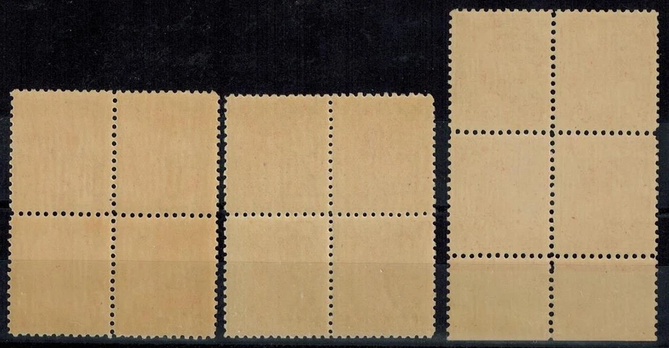 Victoria 3 Blocks of 4 SG 434, 434a, & 434b 1d Red Perf 11 MNH Gem CV L73 - Image 2 of 2