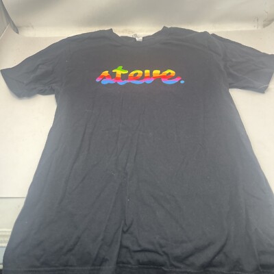 Steve Jobs Apple iMac Mac T-Shirt Rainbow Colors Script Shirt  - Medium