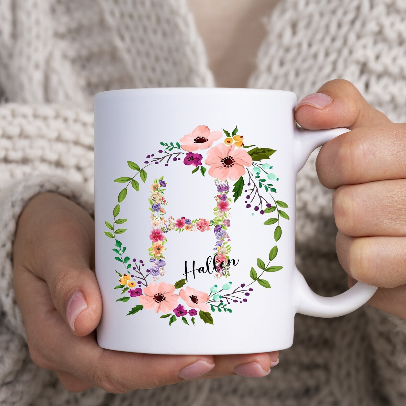 Personalised Name Mug With Initial Gift For Her Personalized Mug With Name