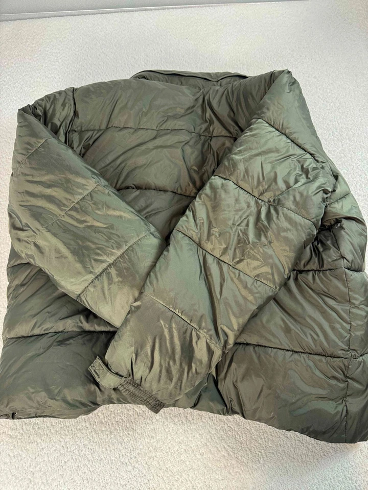 Old Navy Men Lined Insulated Full Zip Snap Pockets Olive Green Puffer Jacket 2XL - Image 2 of 4