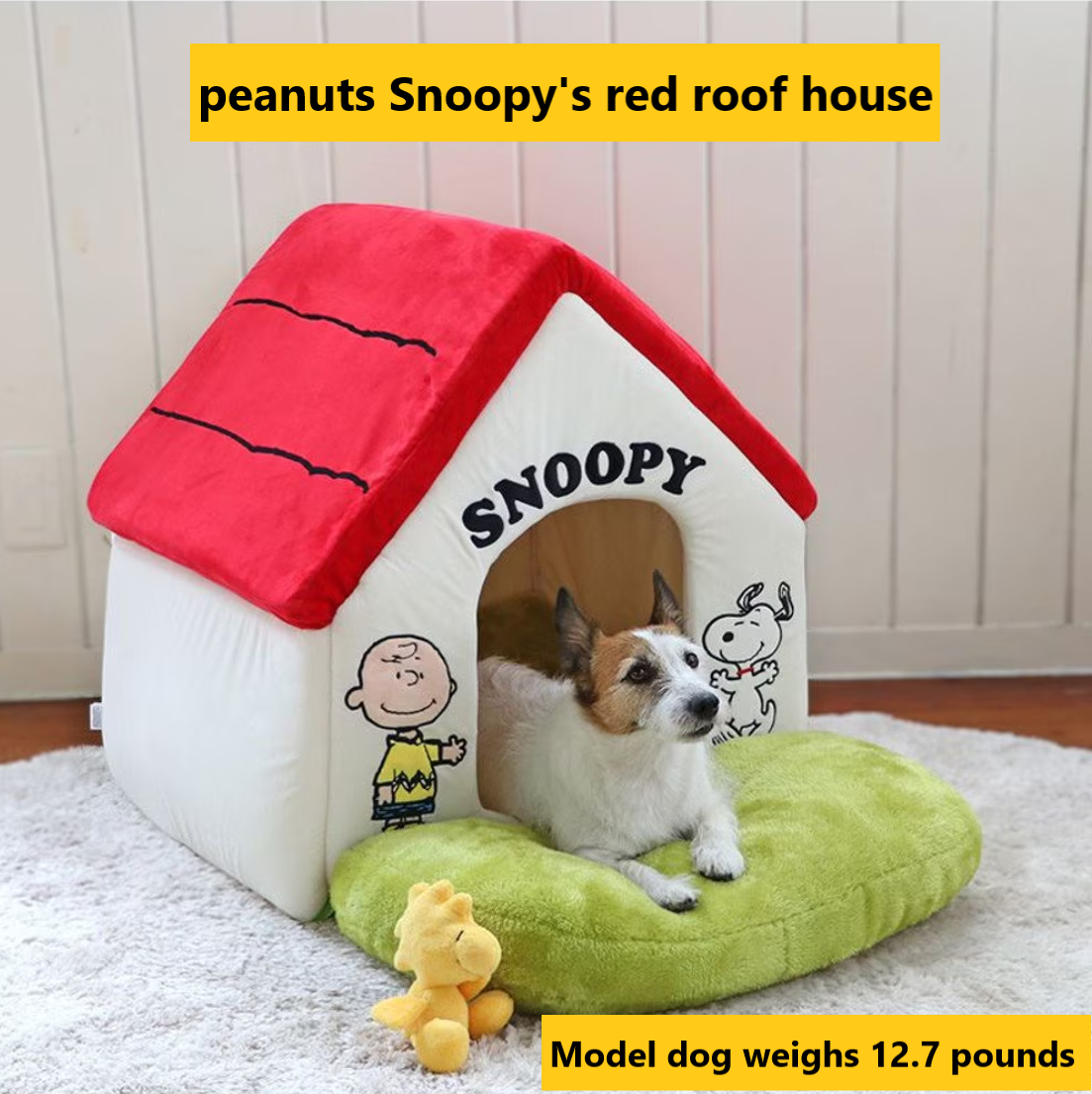 Dog House Bed Pet Paradise Snoopy with Garden Red Roof Large (54 x
