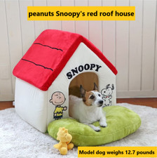 Dog House Bed Pet Paradise Snoopy with Garden Red Roof Large 54 x 50 x H62cm 