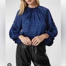 NWT Misa Los Angeles victoire shibori puff long sleeve lightweight top Large